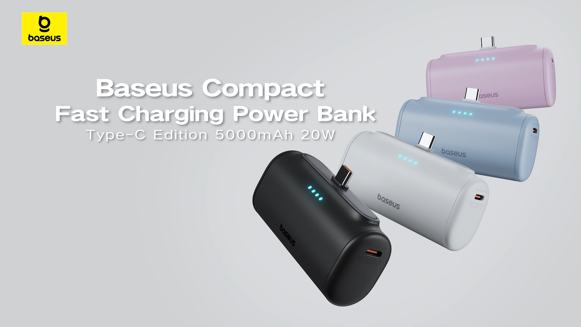 【Local Stock-48 hours shipped】Baseus Fast Charging Power Bank with Built-in USB-C 5000mAh Portable Charger 20W for iPhone 15/15 Plus/15 Pro/15 Pro Max Sansung S22 and more
