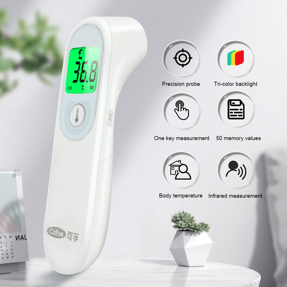 Cofoe Non-contact Forehead IR Thermometer Original Infrared Temperature Gauge Thermal Scanner Digital Termometer on Hand Body/Object Fever Sensor Temperature Tester for Baby Child Adults