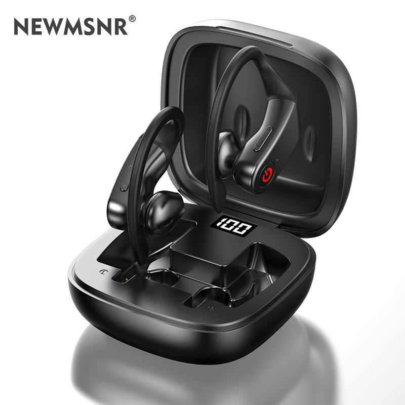 Newmsnr B10 Bluetooth5.0 Wireless Earphones 8D Cinema Sound Wireless Earbuds IPX6 Waterproof Bluetooth Headset Noise Reduction Bluetooth Earphone Sport Headphones Earpiece For Xiaomi/Huawei/Iphone/Sam