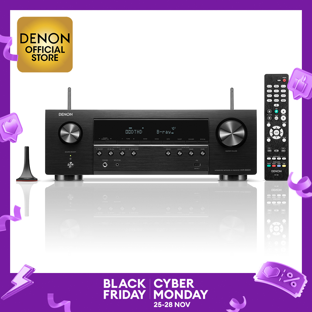 DENON AVR-S660H 5.2ch 8K AV receiver with voice control and HEOS® Built-in