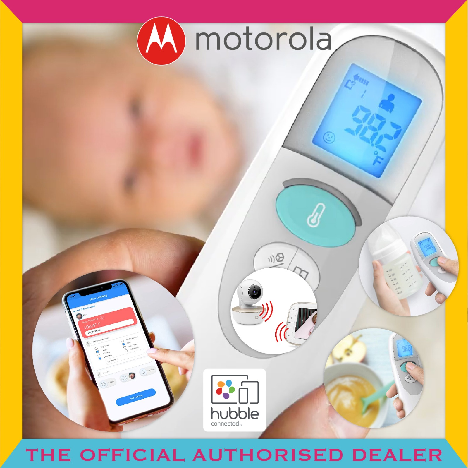 Motorola® Care+ Non-Contact Smart Forehead & Liquid Baby Thermometer