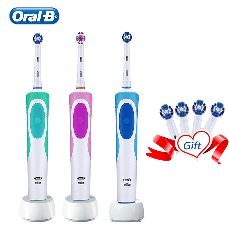 Oral B Electric Toothbrush Rechargeable 100% Waterproof Soft Bristle with 4 Free Heads As Gift
