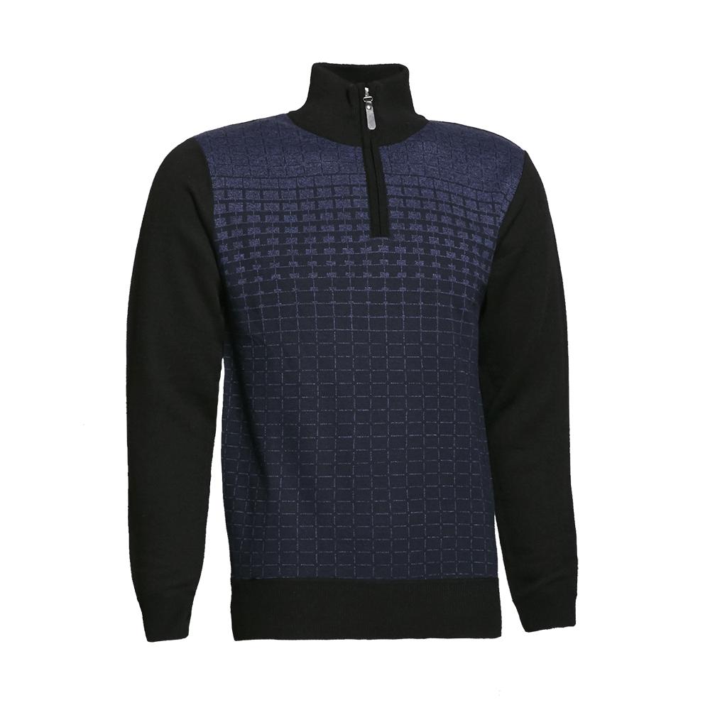 HENLEY MOCK NECK WITH ZIP KNITTED SWEATER